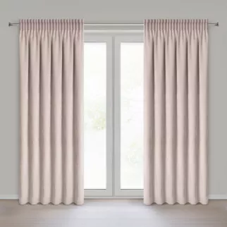 Zasłona różowa o szenilowej strukturze 140x270 cm taśma - NILO Eurofirany
