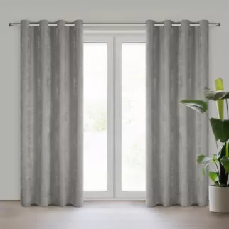 Zasłona stalowa z szenilowej tkaniny o strukturalnym splocie 140x250 cm przelotka - VANI Eurofirany