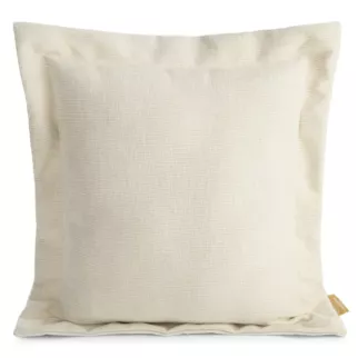 Poszewka na poduszkę 55x55 cm z szenilowej tkaniny kremowa o widocznym ozdobnym splocie Eva Minge Elegante Eurofirany