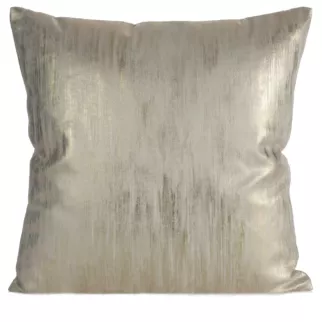 Poszewka na poduszkę 45x45 cm welwetowa zdobiona przecieranym nadrukiem kremowo, szampański EMILA Eurofirany