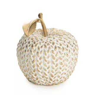 Figurka dekoracyjna w kształcie jabłka zdobiona plecionym wzorem Eurofirany