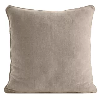 Poszewka na poduszkę 45x45 cm beżowa z szenilowej tkaniny - VANI Eurofirany