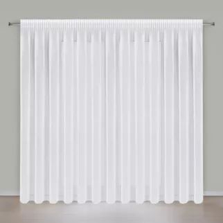 Firana biała z gładkiej matowej etaminy 350x250 cm taśma ELPIDIA Eurofirany