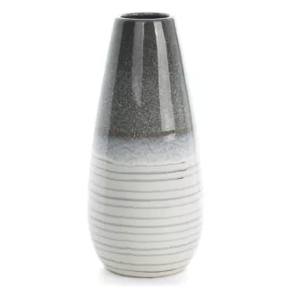 Wazon dekoracyjny biało, popielaty 19x19x39 cm VIKI Eurofirany