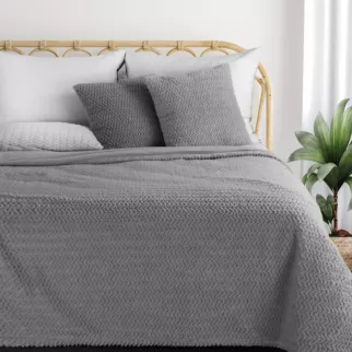 Narzuta-koc srebrno, jasnoszary 130x170 cm z przyjemnego futerka LARIS Eurofirany