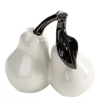 Figurka dekoracyjna kremowo, czarna gruszka 14x8x13 cm SIMON Eurofirany