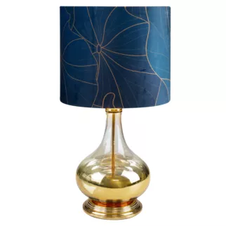 Lampa stołowa LOTOS 2 z welwetowym abażurem i szklaną podstawą Limited Collection Eurofirany