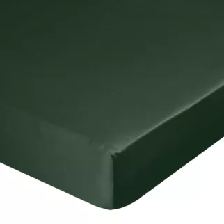 Prześcieradło z gumką 140x200 cm z satyny bawełnianej kolor ciemnozielony 125 g/m2 DINA Diva Line Eurofirany