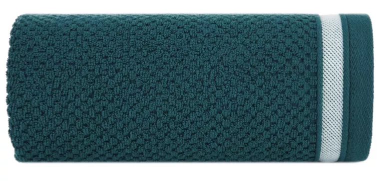 Ręcznik do rąk 30x50 cm bawełniany kolor ciemnoturkusowy w pasy 500 g/m2 MADLEN Eurofirany
