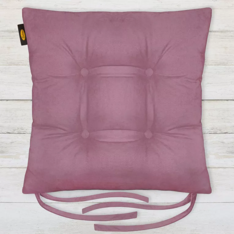 Poduszka na krzesło dwustronna 40 x 40 x 8 cm welurowa ciemnoróżowa ADORE Eurofirany