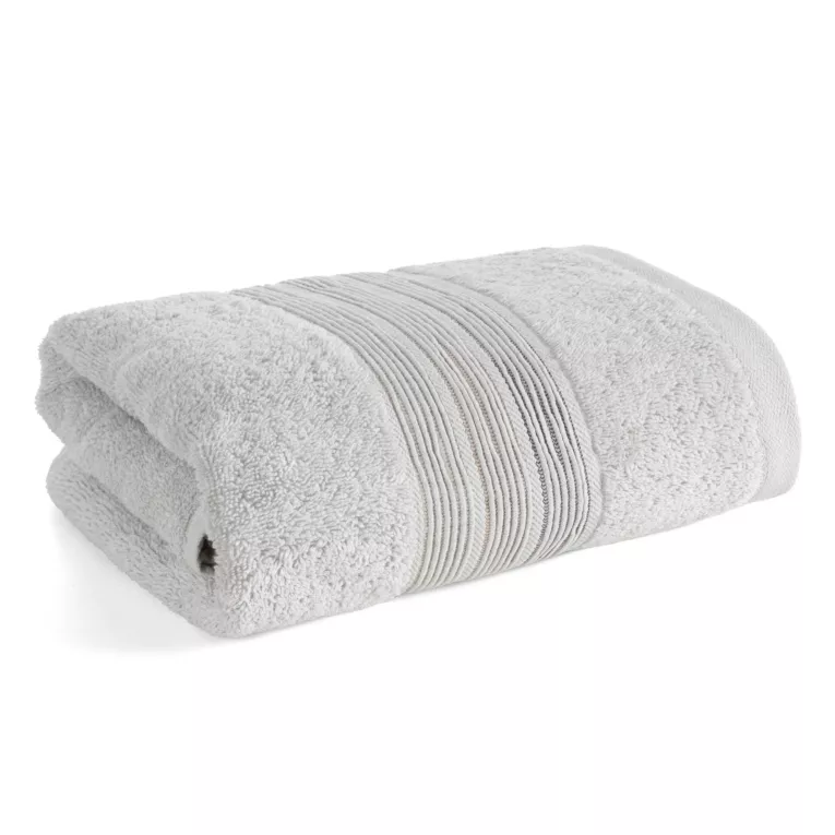 Ręcznik do rąk 30x50 cm bawełniany kolor srebrny w poziome paseczki 500 g/m2 VERANO Eurofirany