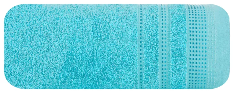 Ręcznik kąpielowy 50x90 cm bawełniany kolor niebieski z ozdobnym stębnowaniem 500 g/m2 POLA Eurofirany