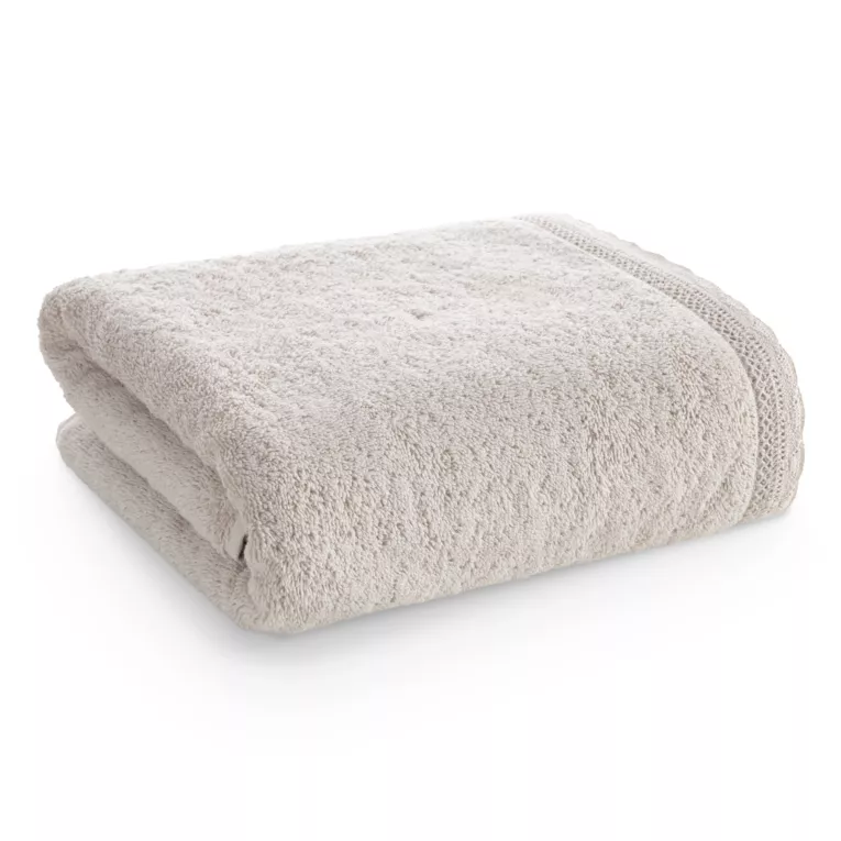 Ręcznik kąpielowy 70x140 cm bawełniany kolor beżowy zdobiony kordonkową koronką 500 g/m2 SOFIA Eurofirany