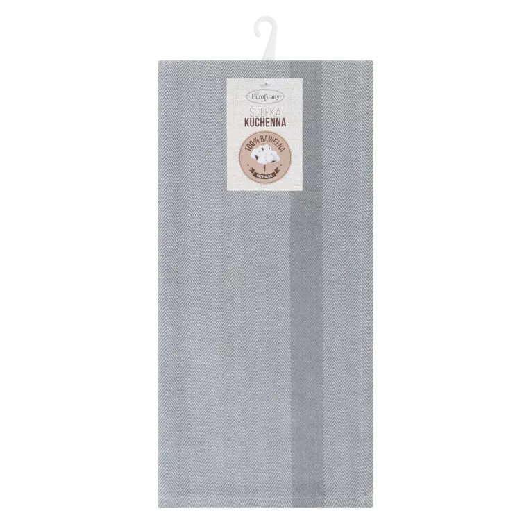 Ściereczka kuchenna 50x70 cm bawełniana kolor srebrny zdobiona pasami 200 g/m2 OLIVIA Eurofirany
