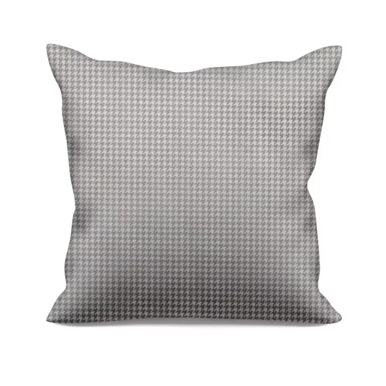 Poszewka szyta srebrna tkanina welwetowa z błyszczącym, metalicznym nadrukiem drobnej pepitki