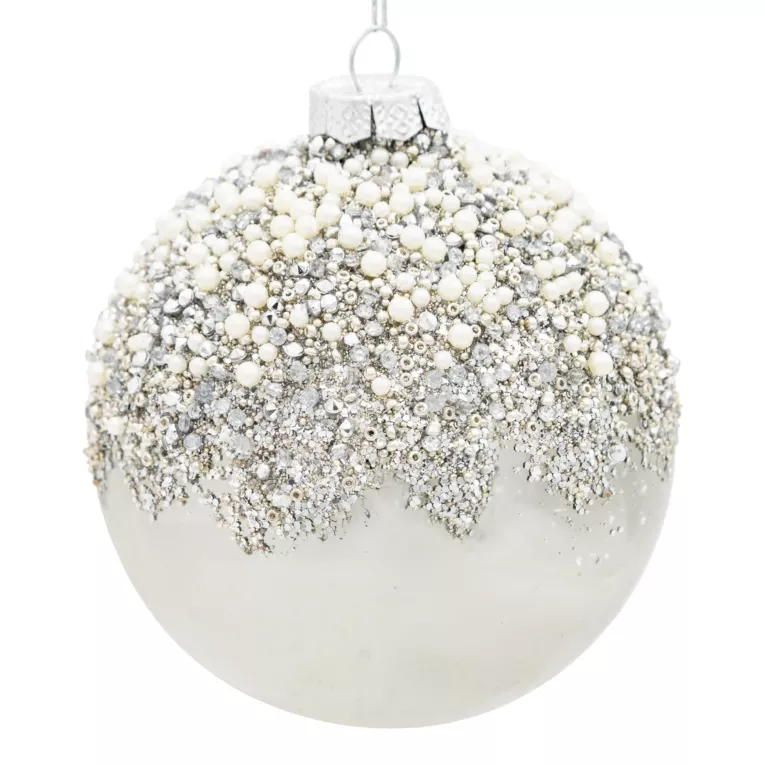 Klasyczna bombka choinkowa ręcznie zdobiona motywem oszronienia Eurofirany