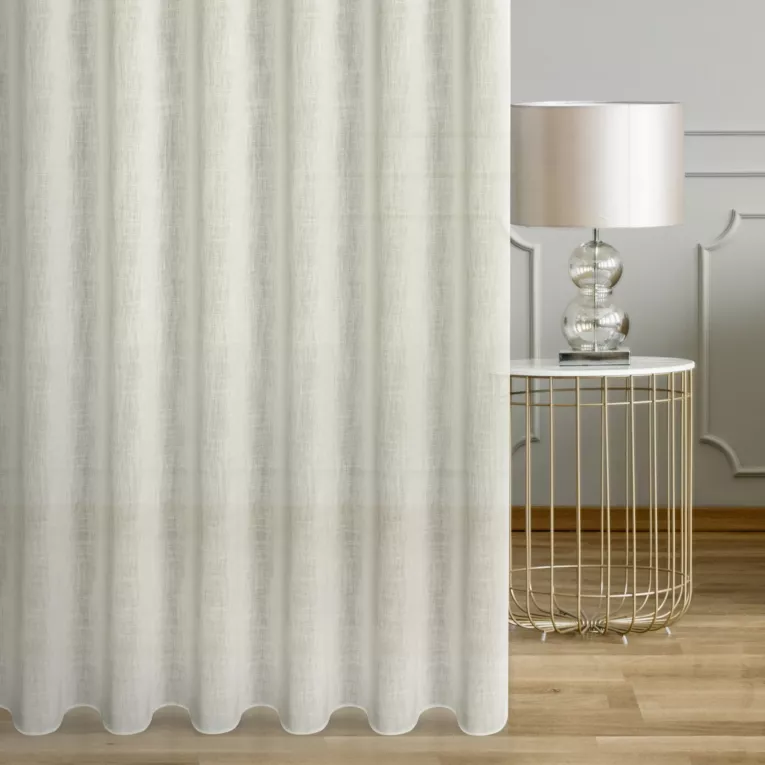 Firana szyta na taśmie 5 cm naturalna o naturalnym, luźnym splocie w stylu eko