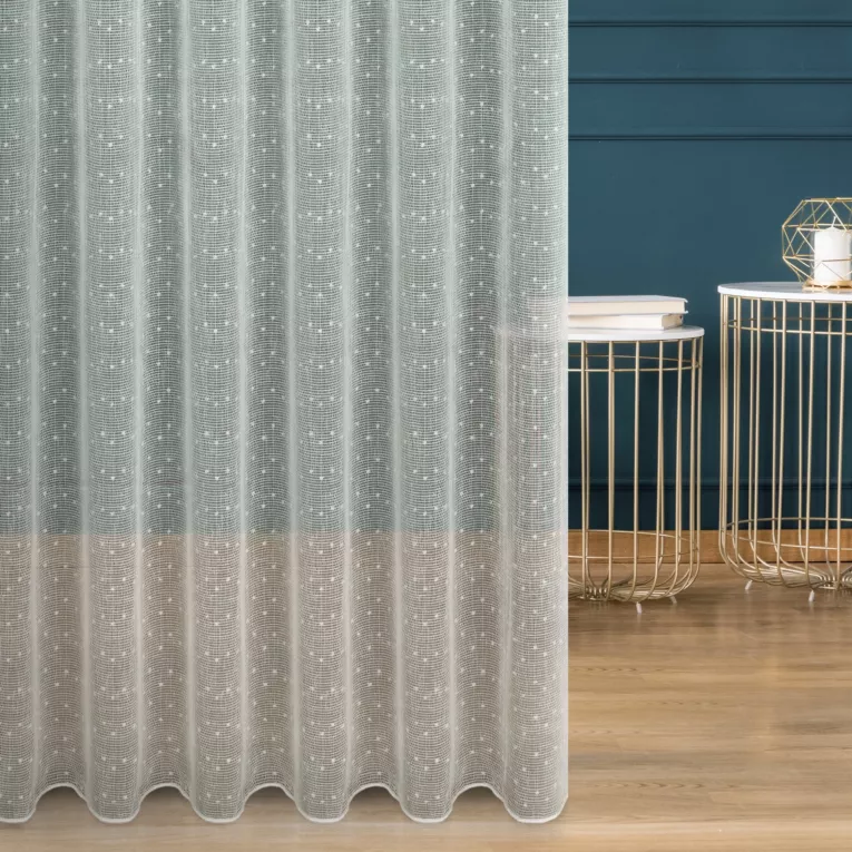 Tkanina firanowa matowa drobna siateczka z efektem deszczyku Eurofirany