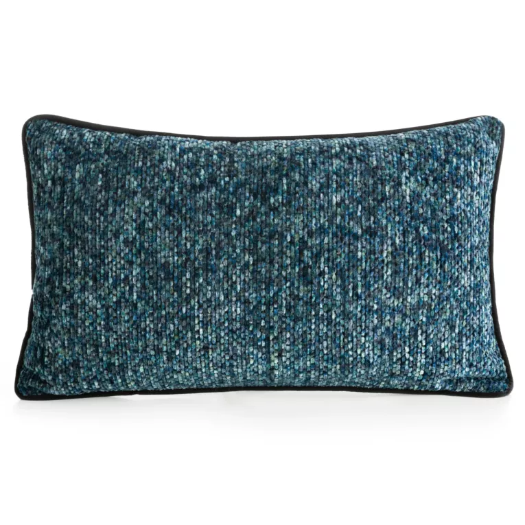 Poszewka na poduszkę 30x50 cm z plecionej szenilowej nici z efektem melanżu niebieska BARI Eurofirany