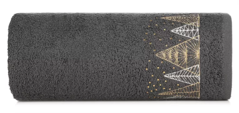 Ręcznik kąpielowy świąteczny 50X90 cm bawełniany kolor stalowy 450 g/m2 SANTA Eurofirany