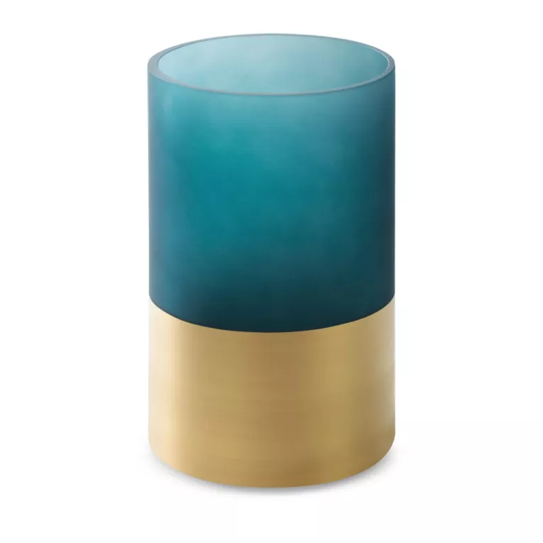 Świecznik dekoracyjny MUSA 7 granatowy szklany o klasycznym kształcie Limited Collection Eurofirany