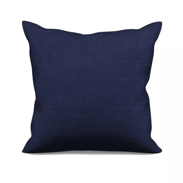 Poszewka szyta granatowa z miękkiej, matowej tkaniny w drobny geometryczny wzór
