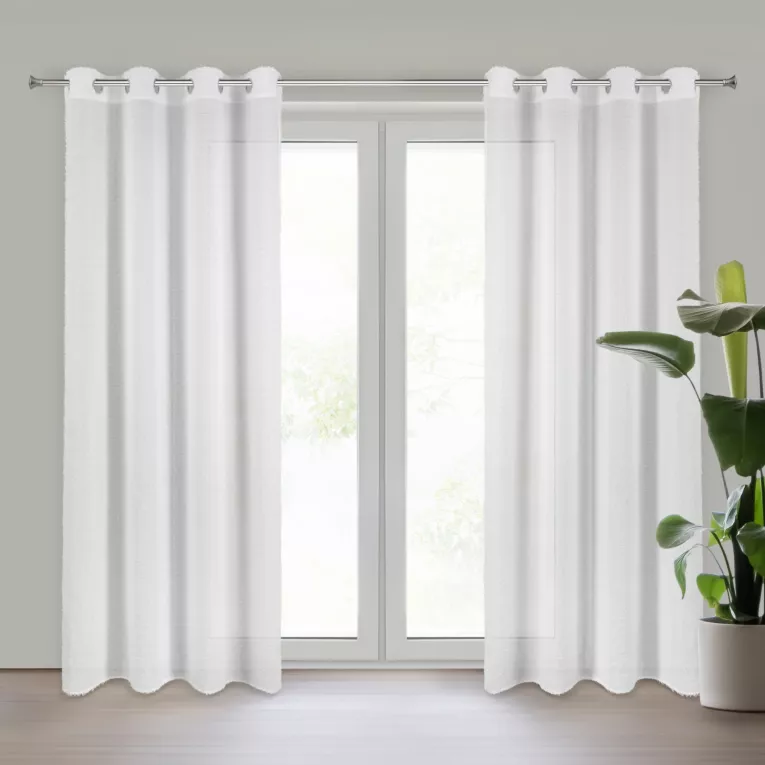 Zasłona biała z moherowej tkaniny 140x250 cm przelotka AGIS Eurofirany