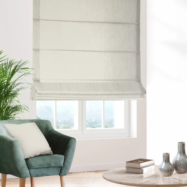 Roleta rzymska kremowa z szenilowej tkaniny