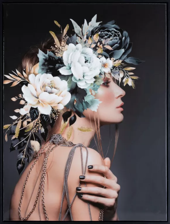 Obraz nadruk na płótnie portret kobiety z lustrzanym wykończeniem Eurofirany