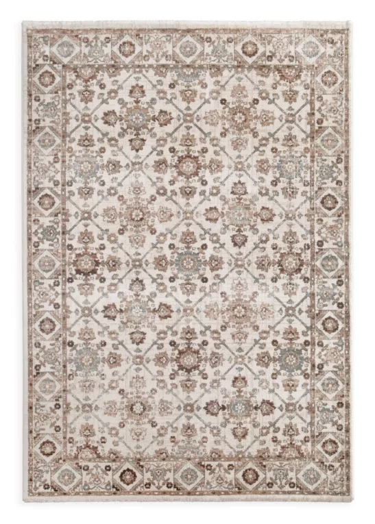 Dywan 60x100 cm kremowo, ceglasty w stylu vintage MONA Eurofirany