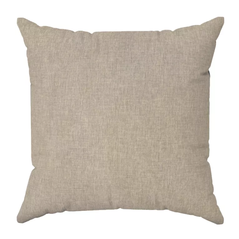 Poszewka szyta ciemnobeżowa z tkaniny zaciemniającej typu dimout o naturalnym splocie, z efektem melanżu