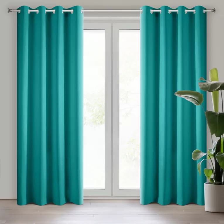 Zasłona turkusowa, matowa 140x250 cm przelotka - TRIS Eurofirany
