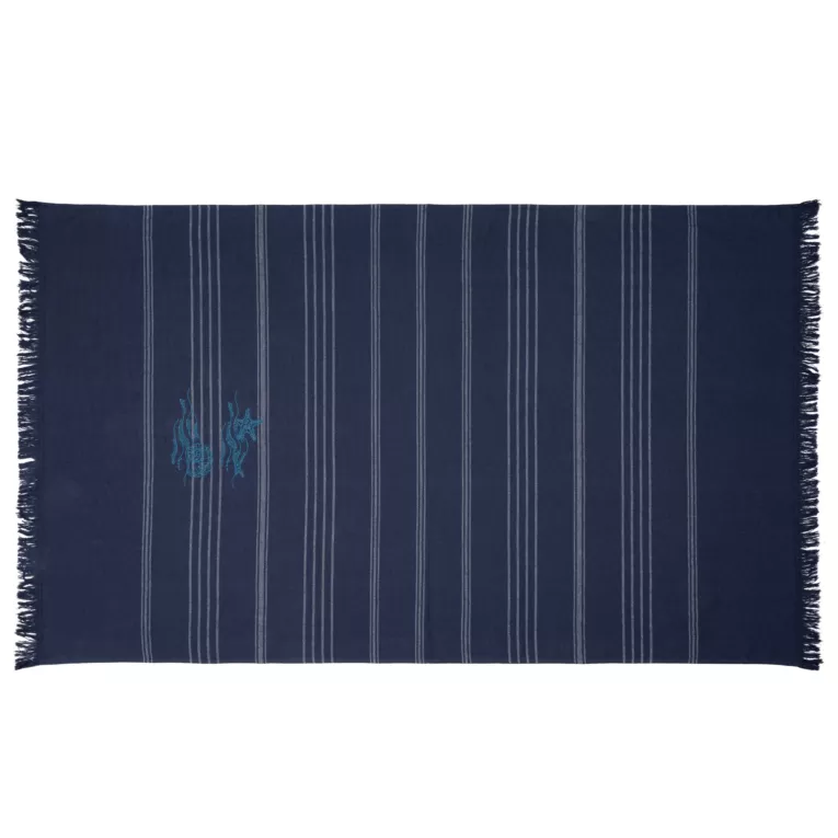 Ręcznik plażowy 90x170 cm kolor granatowy z nadrukiem morskim 350 g/m2 MARCO Eurofirany