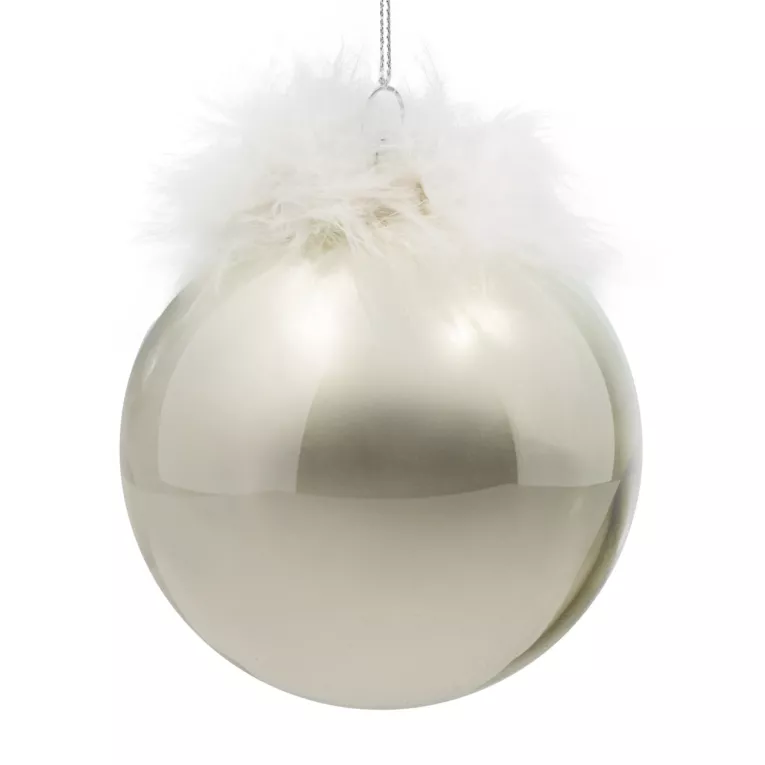 Klasyczna bombka choinkowa z dodatkiem piór Eurofirany