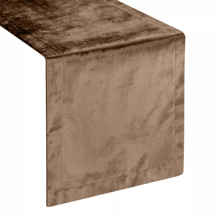 ROYAL 1 EKSKLUZYWNY CIEMNY BEŻOWY BIEŻNIK Z WŁOSKIEGO WELWETU 35x220 cm EUROFIRANY