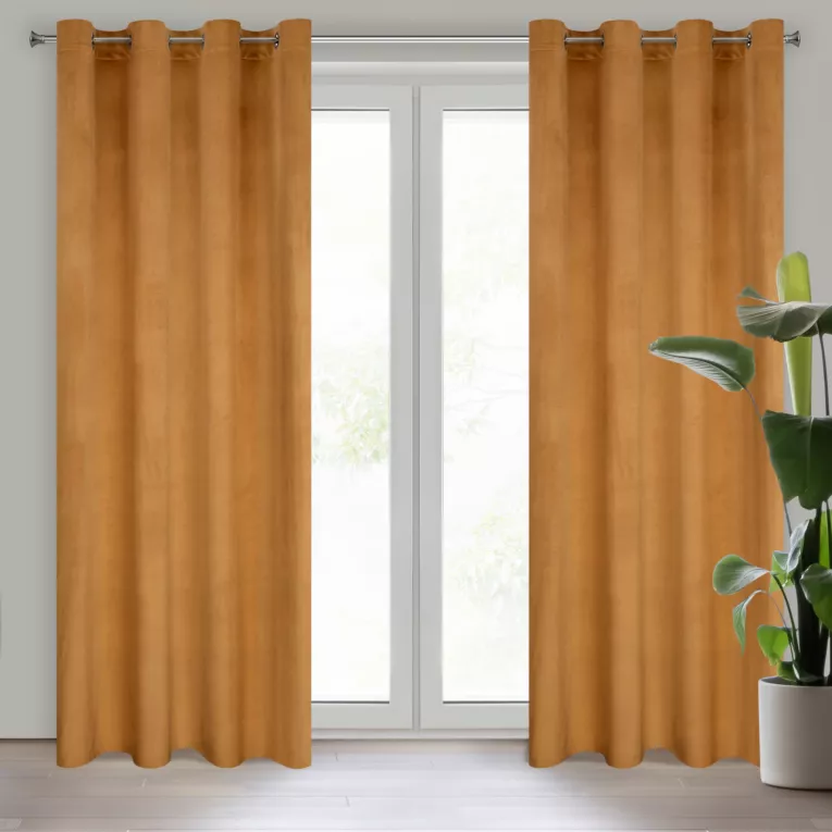 Zasłona miodowa z matowego welwetu 140x250 cm przelotka MELANIE Eurofirany