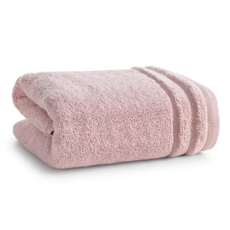 Ręcznik kąpielowy 30x50 cm bawełniany kolor pudrowy z błyszczącą bordiurą 500 g/m2 NADINE Eurofirany