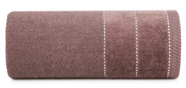 Ręcznik kąpielwoy 50x90 cm bawełniany kolor ciemnoróżowy z welurową bordiurą 500 g/m2 ELZA Eurofirany