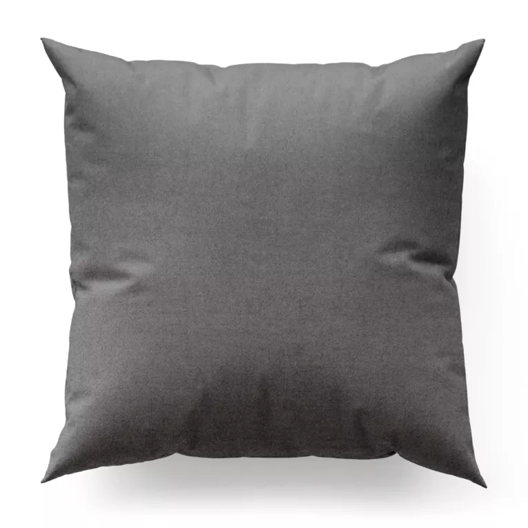 Poszewka szyta szara z miękkiej tkaniny o welurowej strukturze