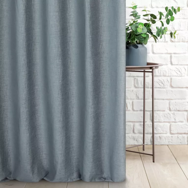 Tkanina zasłonowa szenilowa przetykana błyszcząca nicią Eurofirany