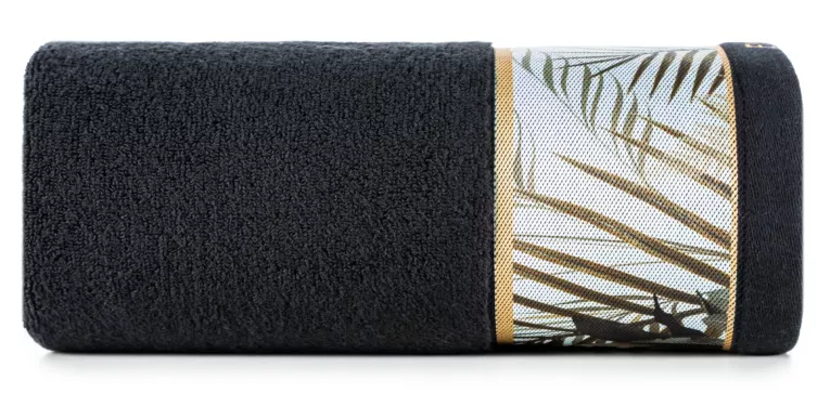Ręcznik kąpielowy 50X90 cm bawełniany kolor czarny z designerską bordiurą 500 g/m2 EVA 17 Eva Minge Eurofirany