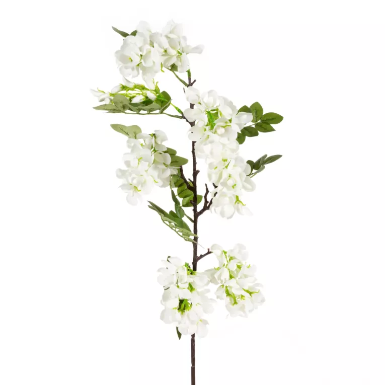 Sztuczny kwiat dekoracyjny ROBINIA AKACJOWA biały Eurofirany