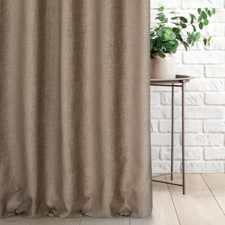 Tkanina zasłonowa szenilowa przetykana błyszcząca nicią Eurofirany