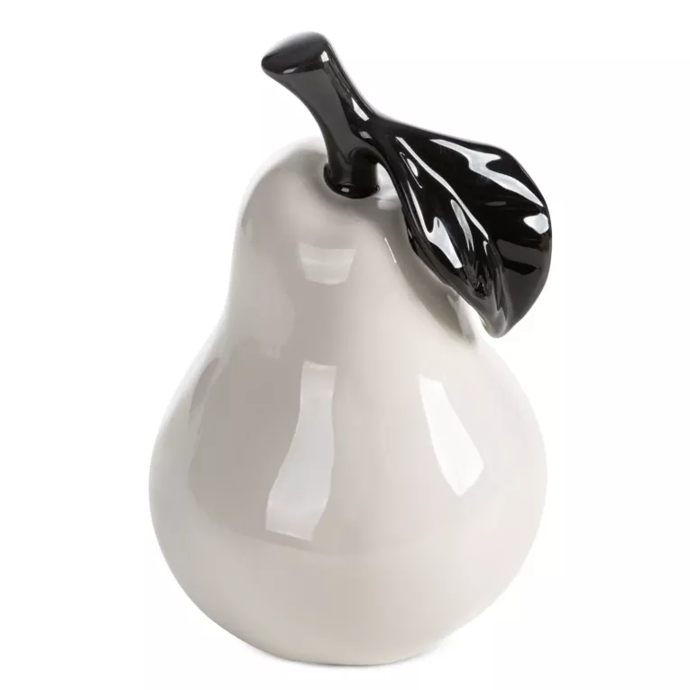 Figurka dekoracyjna kremowo, czarna gruszka 12x12x19 cm SIMON Eurofirany