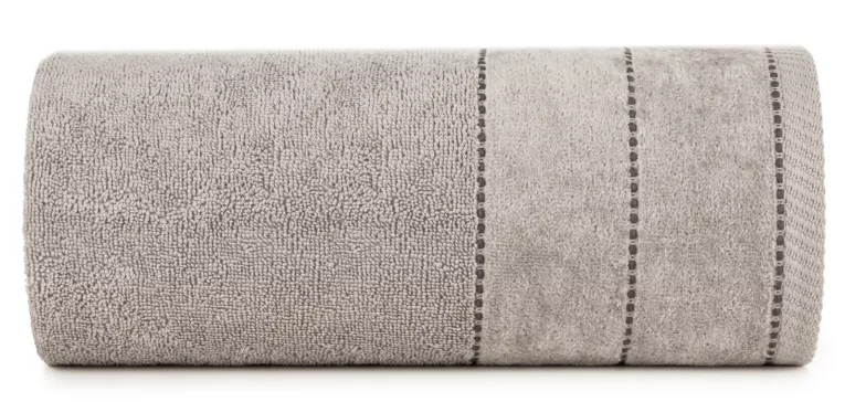 Ręcznik kąpielwoy 50x90 cm bawełniany kolor beżowy z welurową bordiurą 500 g/m2 ELZA Eurofirany