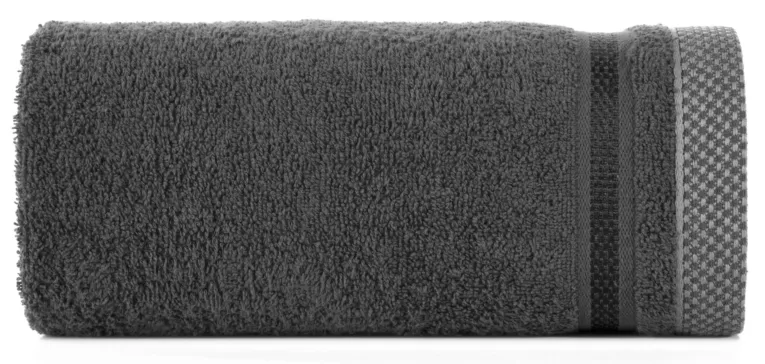 Ręcznik do rąk 30x50 cm bawełniany kolor stalowy z bordiurą w paski 500 g/m2 ABBIE Eurofirany