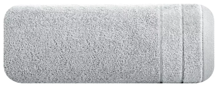 Ręcznik kąpielowy 50x90 cm bawełniany kolor srebrny z welwetową bordiurą 500 g/m2 DAMLA Eurofirany