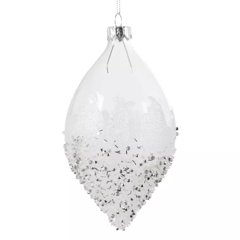 Klasyczna bombka choinkowa ręcznie zdobiona w kształcie łezki  Eurofirany