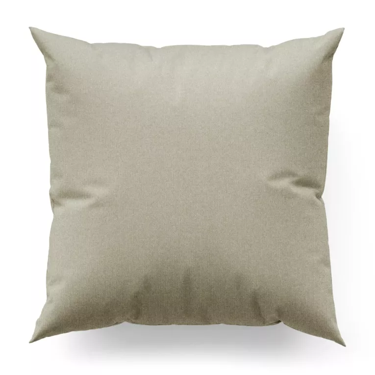 Poszewka szyta srebrna z tkaniny o naturalnym splocie w stylu eko