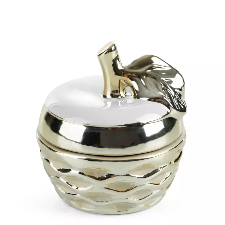 Pojemnik dekoracyjny JABŁKO o błyszczącej powierzchni Eurofirany